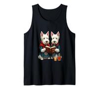 West Highland Terriers leyendo Robert Burns Poesía Camiseta sin Mangas