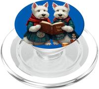 West Highland Terriers leyendo Robert Burns Poesía PopSockets PopGrip para MagSafe