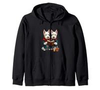 West Highland Terriers leyendo Robert Burns Poesía Sudadera con Capucha