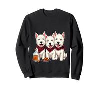 West Highland Terriers, pañuelo escocés y whisky Sudadera