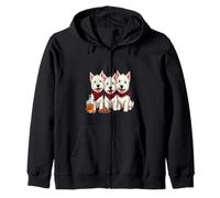 West Highland Terriers, pañuelo escocés y whisky Sudadera con Capucha