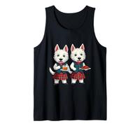 West Highland Terriers quema noche con dram y cuadros Camiseta sin Mangas