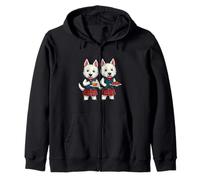West Highland Terriers quema noche con dram y cuadros Sudadera con Capucha