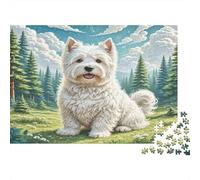 West Highland White Terrier - 1000 Piezas para Adultos - Regalos: Westie en el Bosque - Actividad desafiante y Estimulante para el hogar - 70 x 50 cm (1000 Piezas)