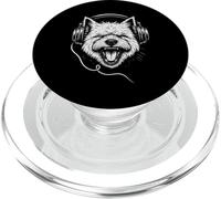 West Highland White Terrier con auriculares DJ Music Dog PopSockets PopGrip para MagSafe