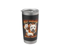West Highland White Terrier de los años 80 y 90 Heavy Metal Flames Vaso térmico de acero inoxidable de doble pared