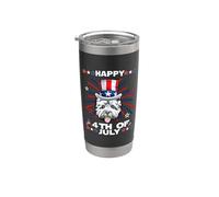 West Highland White Terrier Dog Patriotic 4th Of July Dogs Vaso térmico de acero inoxidable de doble pared
