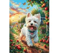 West Highland White Terrier en las flores Rompecabezas 500 Piezas Cartón Para Expertos Cuentos de hadas de animales salvajes fantásticos Mejora Memoria Actividad Tiempo Libre Pack Completo Regalo Espe
