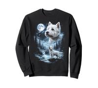 West Highland White Terrier Howling to The Moon Retro 90 Sudadera