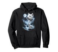 West Highland White Terrier Howling to The Moon Retro 90 Sudadera con Capucha
