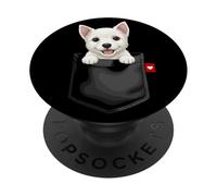 West Highland White Terrier Perro en Bolsillo Peeking Lindo Perro PopSockets PopGrip Adhesivo