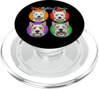 West-Highland-White Terrier Perros Padre Madre Retrato PopSockets PopGrip para MagSafe