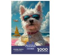 West Highland White Terrier Puzzle Imposible,desafío para Adultos Juego Educativo 1000 Piezas Obra De Arte De Juego De para Adultos Y Niños 38x26cm/1000pcs