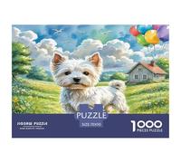 West Highland White Terrier Puzzles 1000 Piezas para Adultos Puzzles Desafiantes for The Whole para Mujeres, Regalos para Hombres Cartón 100% Reciclado Decoración del Hogar 70x50cm/1000pcs