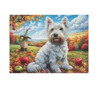 West Highland White Terrier Rompecabezas 500 Piezas Cartón para Toda La Familia Entretenimiento Casero Calmar La Mente Calidad Profesional Detalle De Regalo 500 PCS/52×38cm
