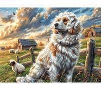 West Highland White Terrier tierno de Granja Rompecabezas 500 Piezas Cartón Resistente para Adultos Mascota Animal Actividades Grupales para Relajarse Decoración Pared Regalo Aniversario 500 PCS/52×3