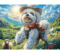 West Highland White Terrier tierno Granja Rompecabezas 300 Piezas Cartón para Parejas Bestias fantásticas Actividad Hacer En Grupo Ejercicio Mental para Reyes Magos Detalle Cumpleaños 300 PCS