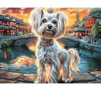 West Highland White Terrier tierno Granja Rompecabezas 500 Piezas Cartón para Parejas Fauna Silvestre Actividad Hacer En Grupo Ejercicio Mental para Reyes Magos Detalle Cumpleaños 500 PCS