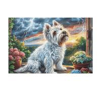 West Highland White Terrier tierno nevado Rompecabezas 1000 Piezas Cartón para Expertos Mejora Memoria Actividad Tiempo Libre Pack Completo Original 1000 PCS/75x50cm