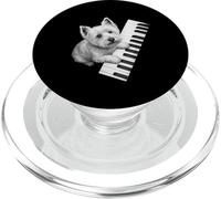 West Highland White Terrier Tocando Pianista Pianista Amante de los Perros PopSockets PopGrip para MagSafe