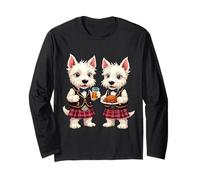 West Highland White Terriers Celebrando Burns Night Fun Manga Larga