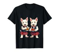 West Highland White Terriers Celebrando Quemaduras Noche Dibujos Animados Camiseta