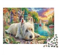 West Highly Terrier Puzzle para Adultos 1000 Pieza Reciclable Paper Dog Arte Puzzles Juego Educativo Desafío Ideal para Familia and Friends Regalos 70x50cm/1000pcs