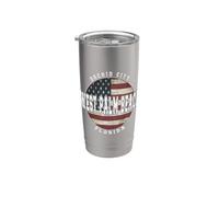 West Palm Beach Florida, bandera americana vintage Vaso térmico de acero inoxidable de doble pared
