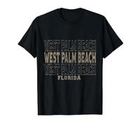 West Palm Beach, Florida, Estilo Vintage Camiseta gráfica económica, Hombre, Negro, L