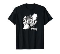 West Philly con Philadelphia Silhouette y Liberty Bell Camiseta
