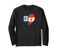 West VA and Canada Flags: Heart Shaped Unity Manga Larga