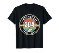 West Virginia Código de Área 304 Home State Pride Souvenir Camiseta