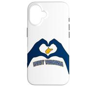 West Virginia Corazón Manos Montaña Estado WVA 304 Raíces Carcasa para iPhone 16