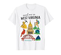 West Virginia Doodles Souvenir Travel Viaje de Vacaciones Estado Camiseta