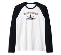 West Virginia Gymnast Mountain State Athletics WV Gimnasia Camiseta Manga Raglan