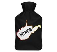 West Virginia Home - Botella de agua de goma con cubierta de felpa suave, bolsa de agua caliente para invierno, manos y pies, protección contra el frío, 1000 ml