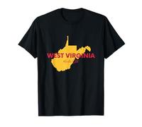 West Virginia Pride 304 WV Mapa del Estado Vintage Travel Camiseta
