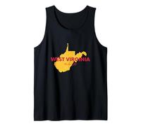 West Virginia Pride 304 WV Mapa del Estado Vintage Travel Camiseta sin Mangas
