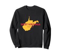 West Virginia Pride 304 WV Mapa del Estado Vintage Travel Sudadera