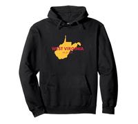 West Virginia Pride 304 WV Mapa del Estado Vintage Travel Sudadera con Capucha