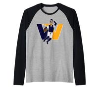 West Virginia Sports Fan WV Baseball Catcher WV Jugador de pelota Camiseta Manga Raglan