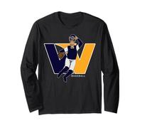 West Virginia Sports Fan WV Baseball Catcher WV Jugador de pelota Manga Larga