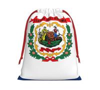West Virginia State Flag Print Gift Bolsa reutilizable con cordón para regalos de cumpleaños, almacenamiento diario, suministros de oficina