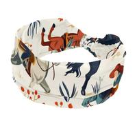 West Wild Cowgirls - Diadema ancha con patrón de hojas de rodeo, diademas para mujer, diadema anudada para yoga, entrenamiento, diadema elástica suave, accesorios para el cabello de moda