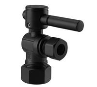 Westbrass A105BL-62 Válvula de cierre de palanca de giro de 1/4, 5/8 pulgadas x 3/8 pulgadas de diámetro exterior, negro mate