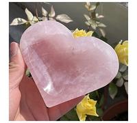 WESTCH Cristal Natural en Bruto Cristal Natural en Bruto, Cuenco de Piedra de Cuarzo Rosa Natural, Figura de Cristal de Regalo Rosa con Forma de corazón (Color: 1 Pieza, tamaño: 200-250g)