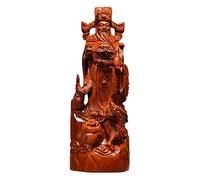 WESTCH Estatua de Feng Shui, atraer Riqueza Adorno de Feng Shui, Tallado en Madera Dios de la Riqueza Estatua de Buda Decoración del hogar Decoración de la Sala de Estar Regalos de felicitación Re
