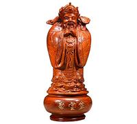 WESTCH Estatua de Feng Shui, Tallado en Madera Dios de la Riqueza Ración de la Sala de Estar en el hogar Atraer Riqueza Adorno de Feng Shui Regalos de felicitación Regalo de bendición
