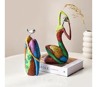 WESTCH Estatuilla Abstracta de señora Gorda, Estatua de Yoga de Resina, Artes Modernas, Figuras de Mujeres, Escultura Artesanal para decoración del hogar, Regalos de cumpleaños, 3 Piezas