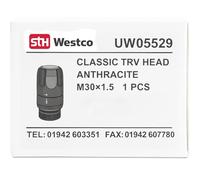 Westco Westerm Classic TRV - Cabezal de repuesto para válvula termostática de radiador antracita, rosca M30 x 1,5, diseño duradero